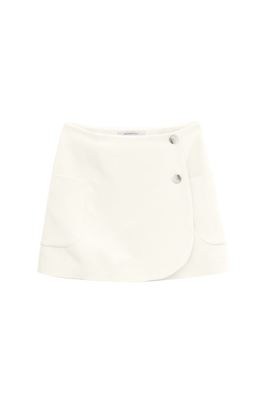 THE OVER LAP BUTTONED SKIRT WHITE