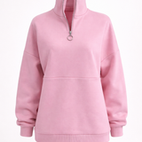 ZIPPER PULLOVER BLUSH PINK