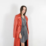 THE VEGAN LEATHER TRENCH COAT RUST