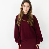 THE LILI CROPPED HOODIE RED WINE