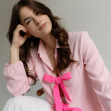 THE DOUBLE BOW SHIRT BLUSH&PINK