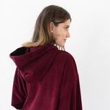 THE LILI CROPPED HOODIE RED WINE