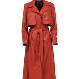 THE VEGAN LEATHER TRENCH COAT RUST