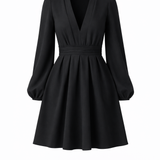 #23 THE DEEP V DRESS BLACK