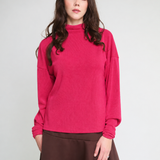 Daria Soft Mock Neck Pullover / Magenta