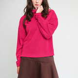 Daria Soft Mock Neck Pullover / Magenta