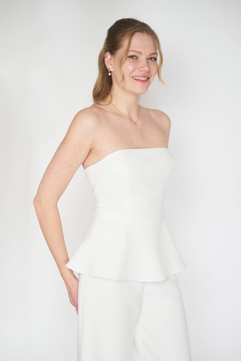 THE STRAPLESS TOP WHITE