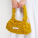 THE CHUNKY KNIT HANDBAG OLIVE&LAVENDER