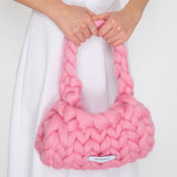 THE CHUNKY KNIT HANDBAG OLIVE&LAVENDER