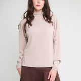 DARIA Soft Mock Neck Pullover / Beige