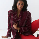Jade Tailored Blazer / Burgundy Pinstripe