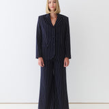 Jade Tailored Blazer / Navy Blue Pinstripe