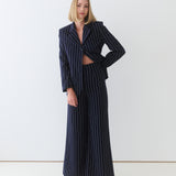 Tailored Pants / Navy Blue Pinstripe