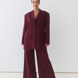 Tailored Pants / Burgundy Pinstripe