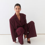 Jade Tailored Blazer / Burgundy Pinstripe