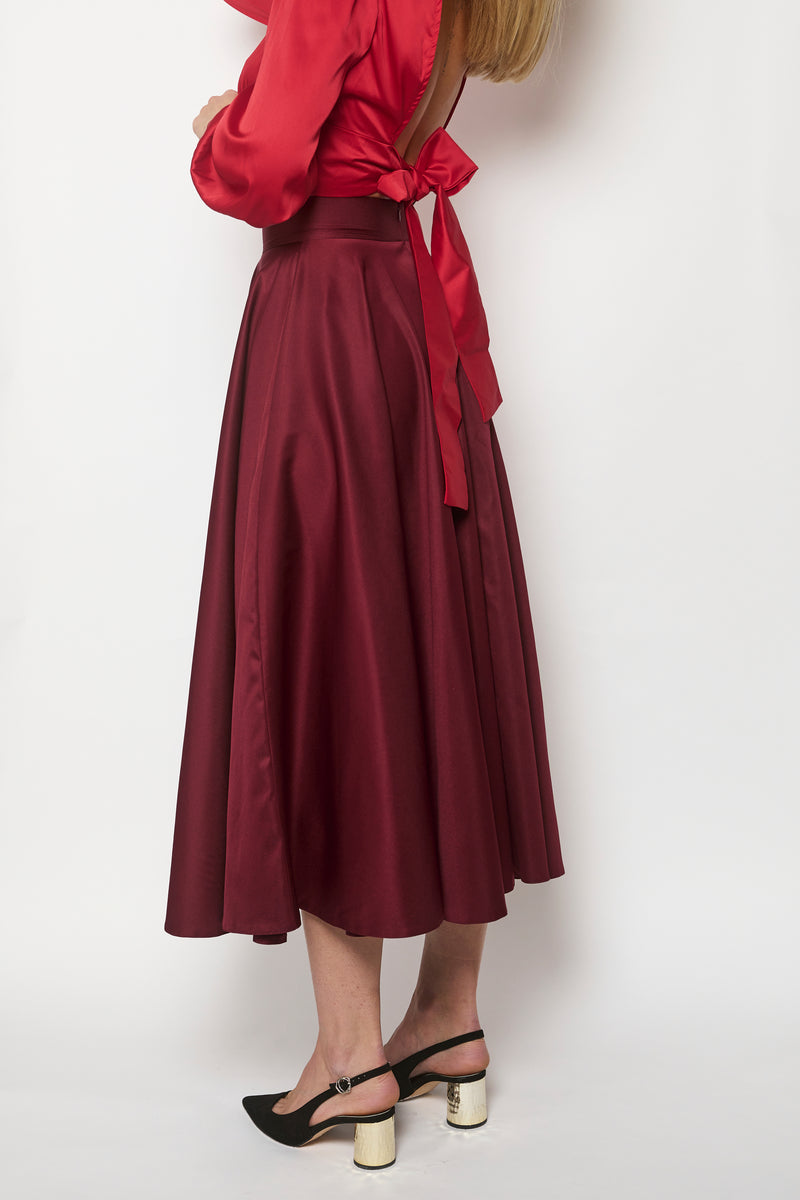 THE MIDI SKIRT RED WINE