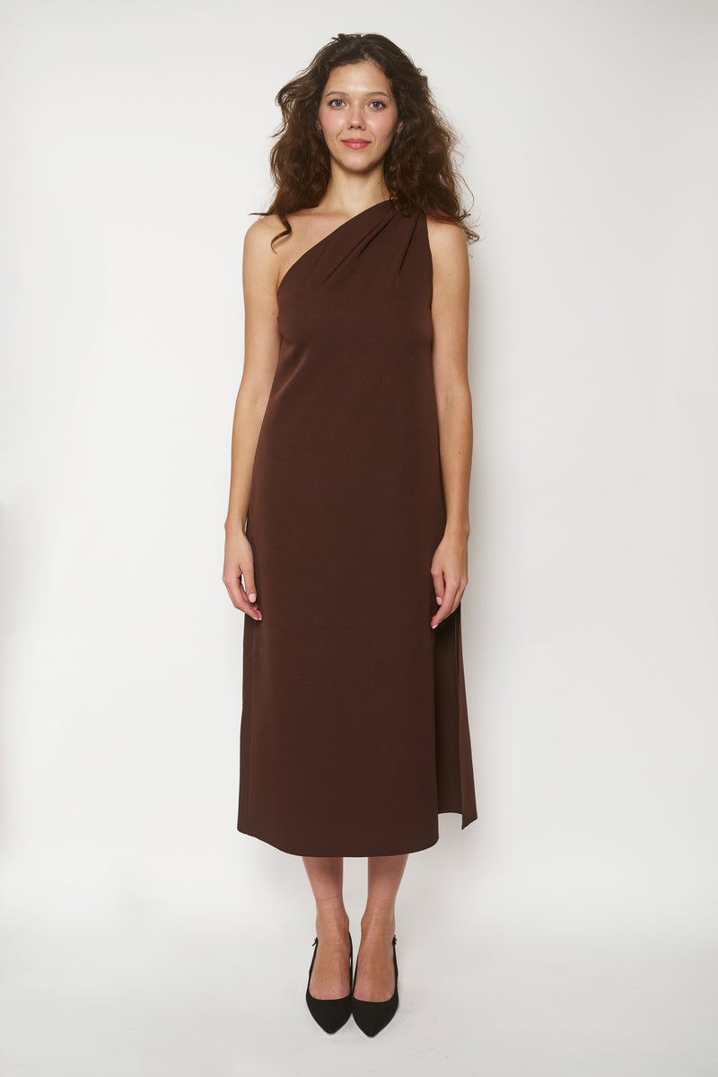 VIKTORIA DRESS COFFEE BROWN