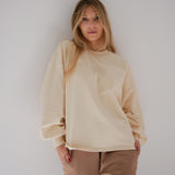 #5 THE PUFF SLEEVE LOGO SWEATER VANILLA