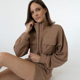 #30 THE COTTON BOMBER TAUPE