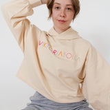 #9 THE CROPPED HOODIE VANILLA x RAINBOW COLOR LOGO