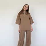 #27 THE WIDE LEG PANTS TAUPE