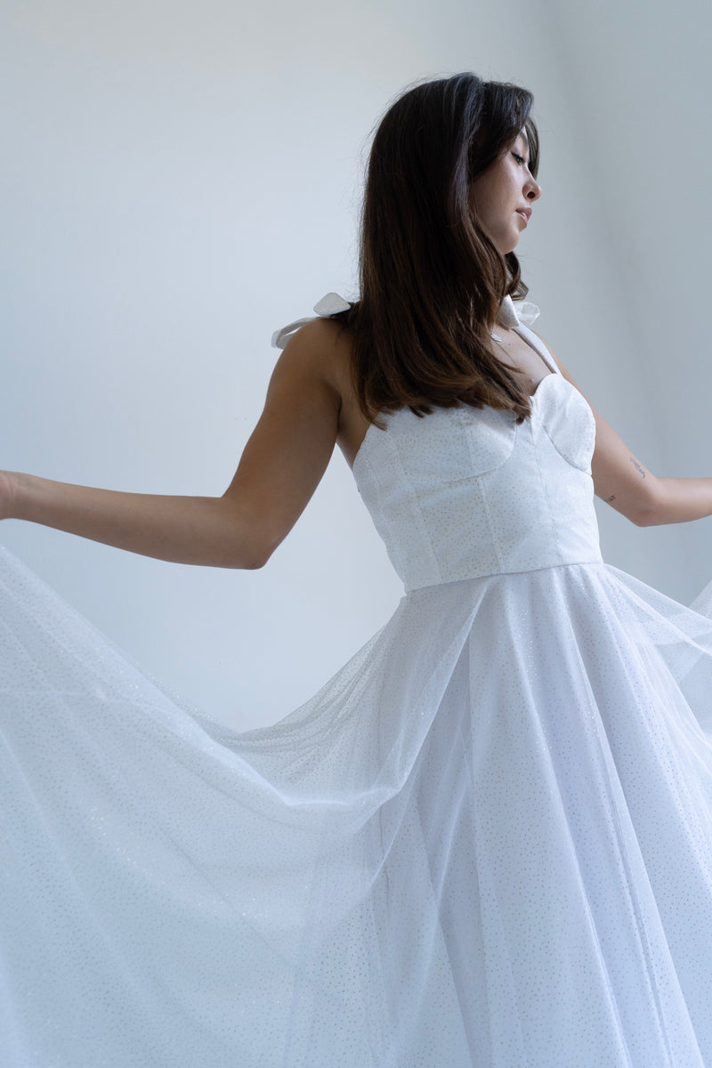 THE TULLE DRESS SPARKLING WHITE