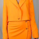 THE OVER LAP BUTTONED SKIRT ORANGE