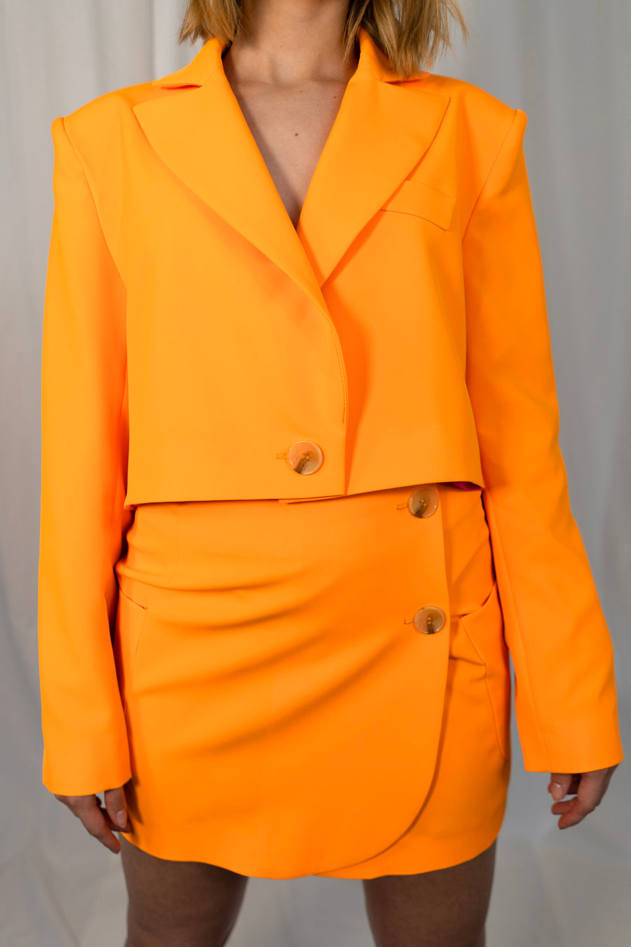 THE OVER LAP BUTTONED SKIRT ORANGE