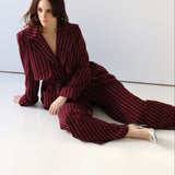 Tailored Pants / Burgundy Pinstripe