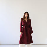 Ágnes Trench Coat / Burgundy Pinstripe