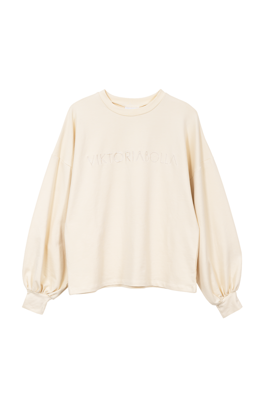 #5 THE PUFF SLEEVE LOGO SWEATER VANILLA
