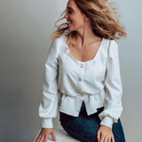 #22 THE BUTTON-DOWN BLOUSE OFF-WHITE